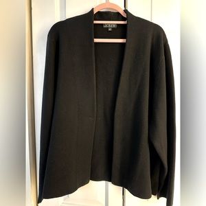 Like-New J. Crew Black Collarless Cropped Sweater-Blazer - Size 2X